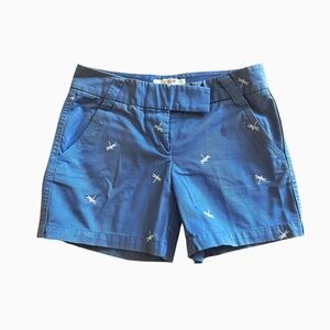 J Crew Classic Critter Shorts: Embroidered Dragon Flies
